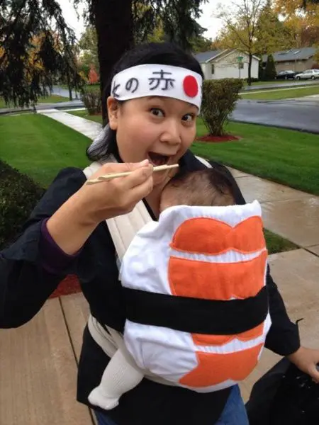 sushi costume with baby
