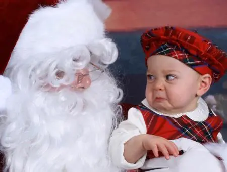 hilarious baby with santa