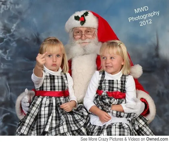 twins with santa