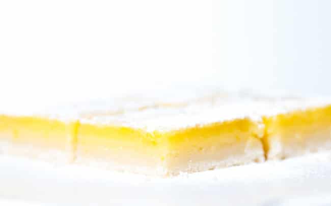side shot of lemon bars