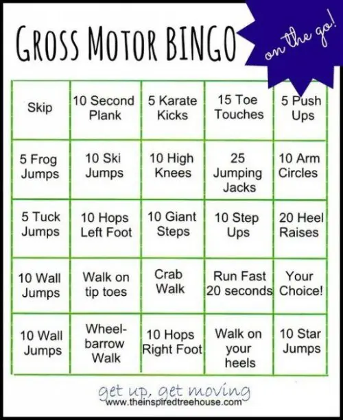 gross motor bingo