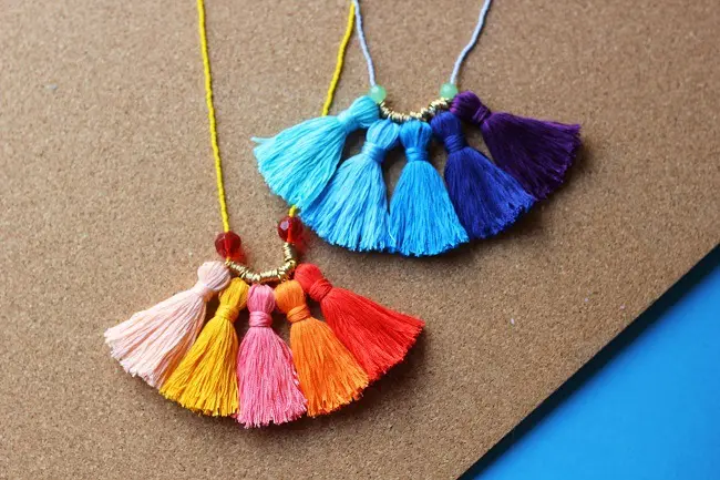 DIY mother's day gift tassel necklace