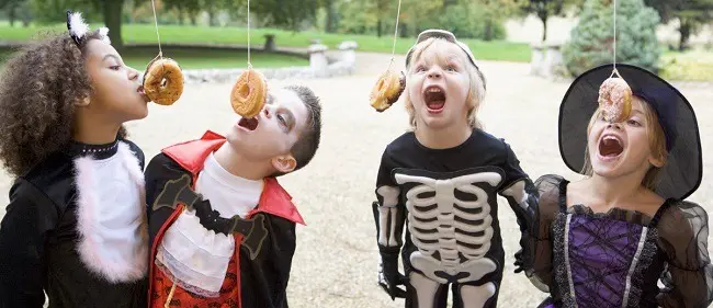 Halloween party games with donuts