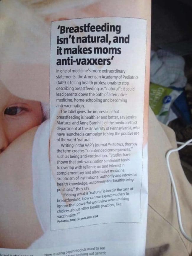 Stop Calling Breastfeeding “Natural” Because Parents Will Stop Vaccinating Their Children
