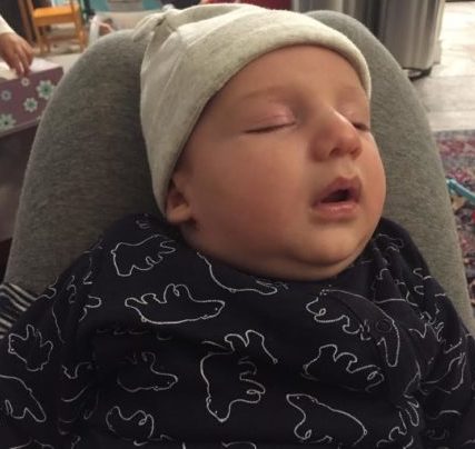 sleeping baby with hat