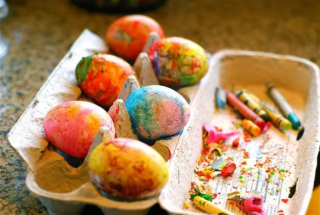 Melted crayon easter eggs