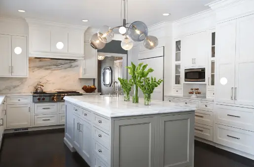 white quartz counters