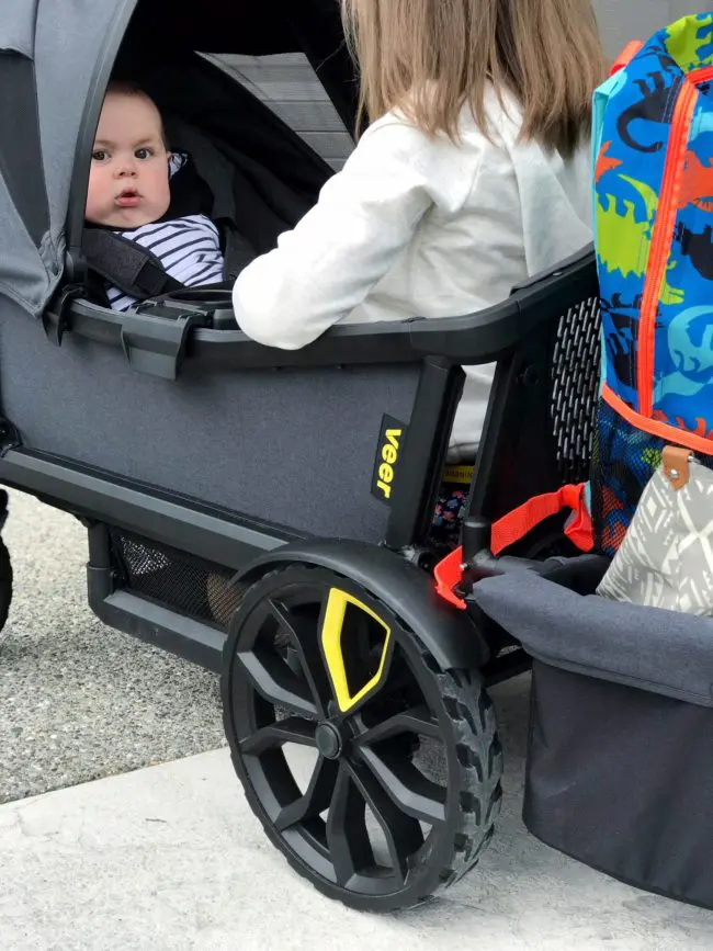 baby and toddler in veer cruiser