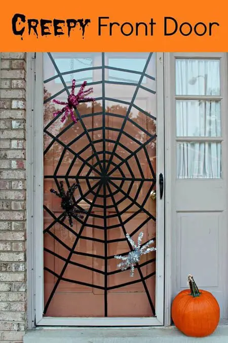 door spider web