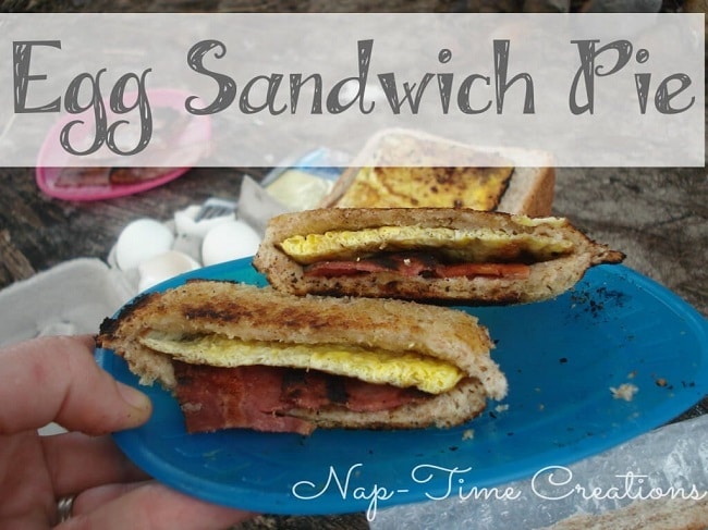 Egg Sandwich Pie made in a pie iron.