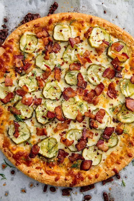 bacon pickle pizza