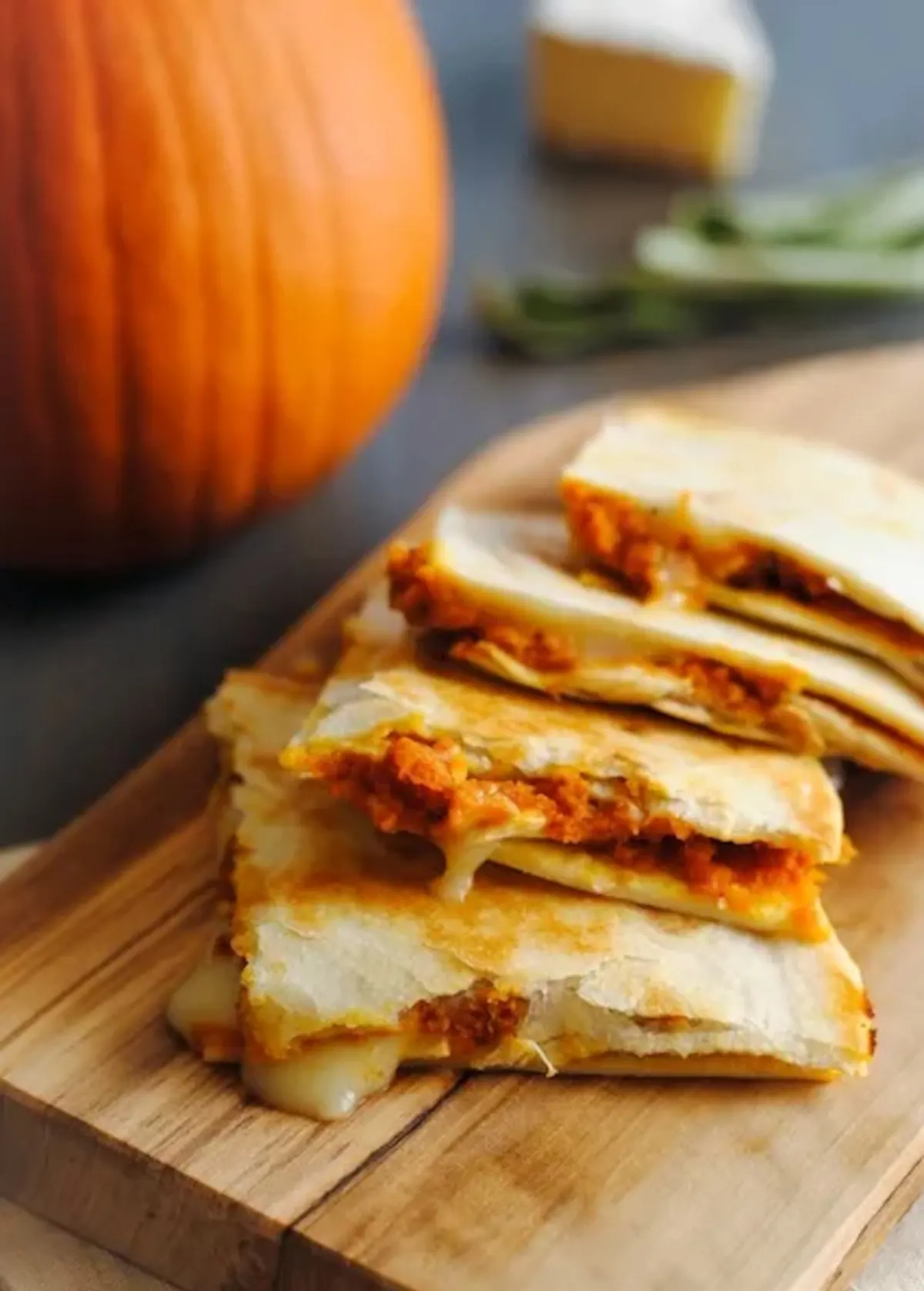 pumpkin and brie quesadilla