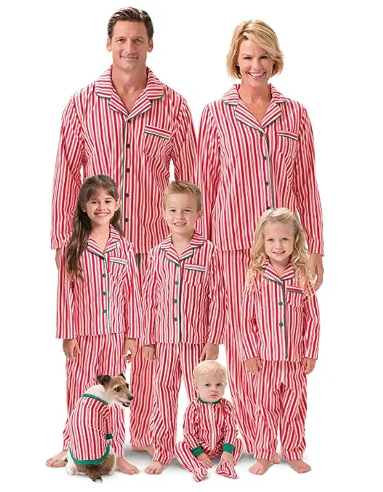 striped holiday pjs