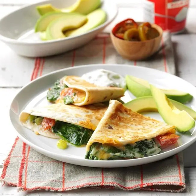 spinach quesadillas