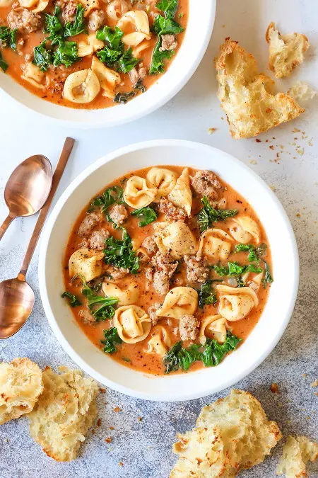 tortellini soup meal
