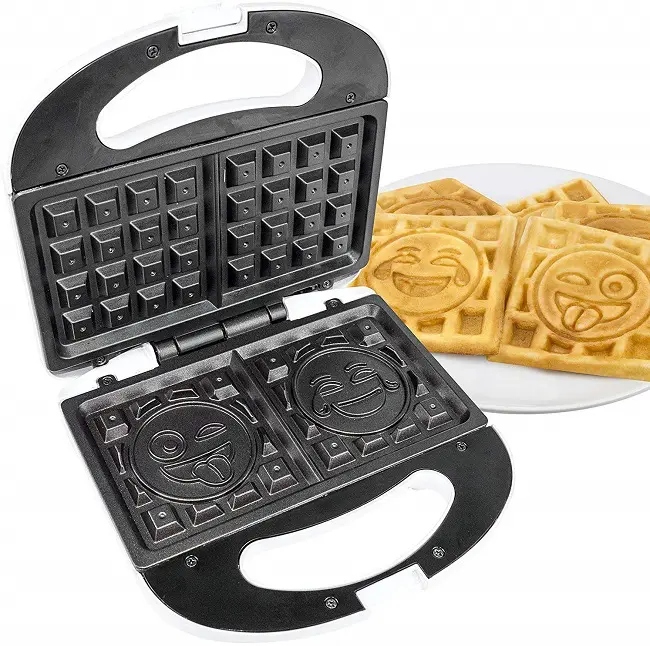 Mini Emojis Waffle Maker - Create 7 Unique Smiley Face Waffles or