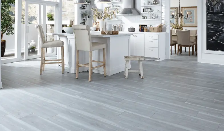 grey floors in a kitchen