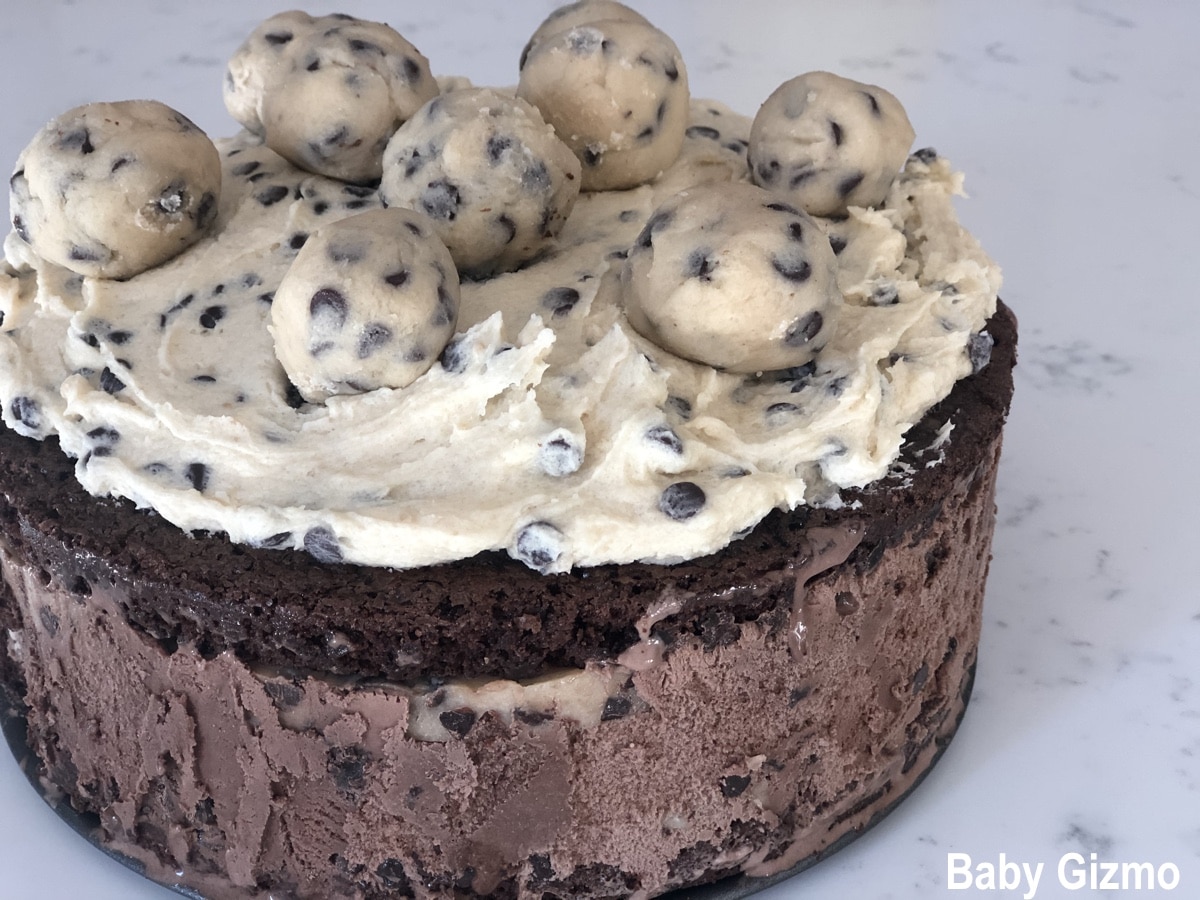 cookie dough cake on counter