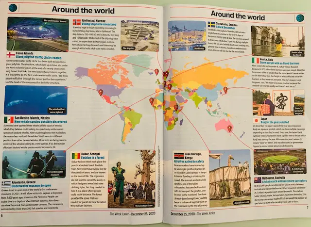 map of world in junior magazine