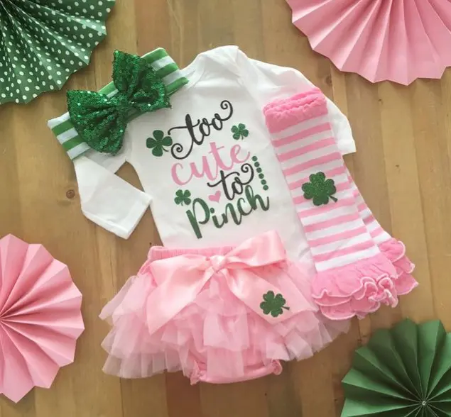 St. Patricks Day Fashion with pink tutu