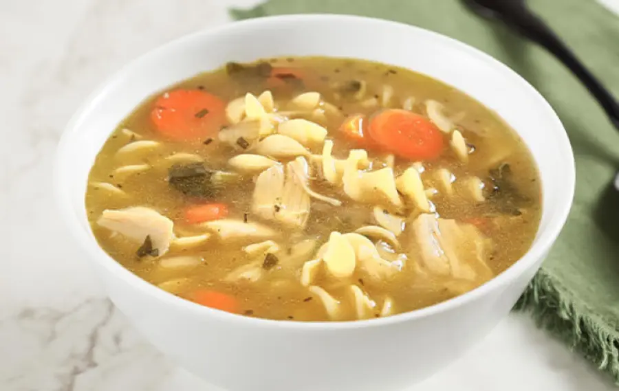 bowl of chicken noodle soup