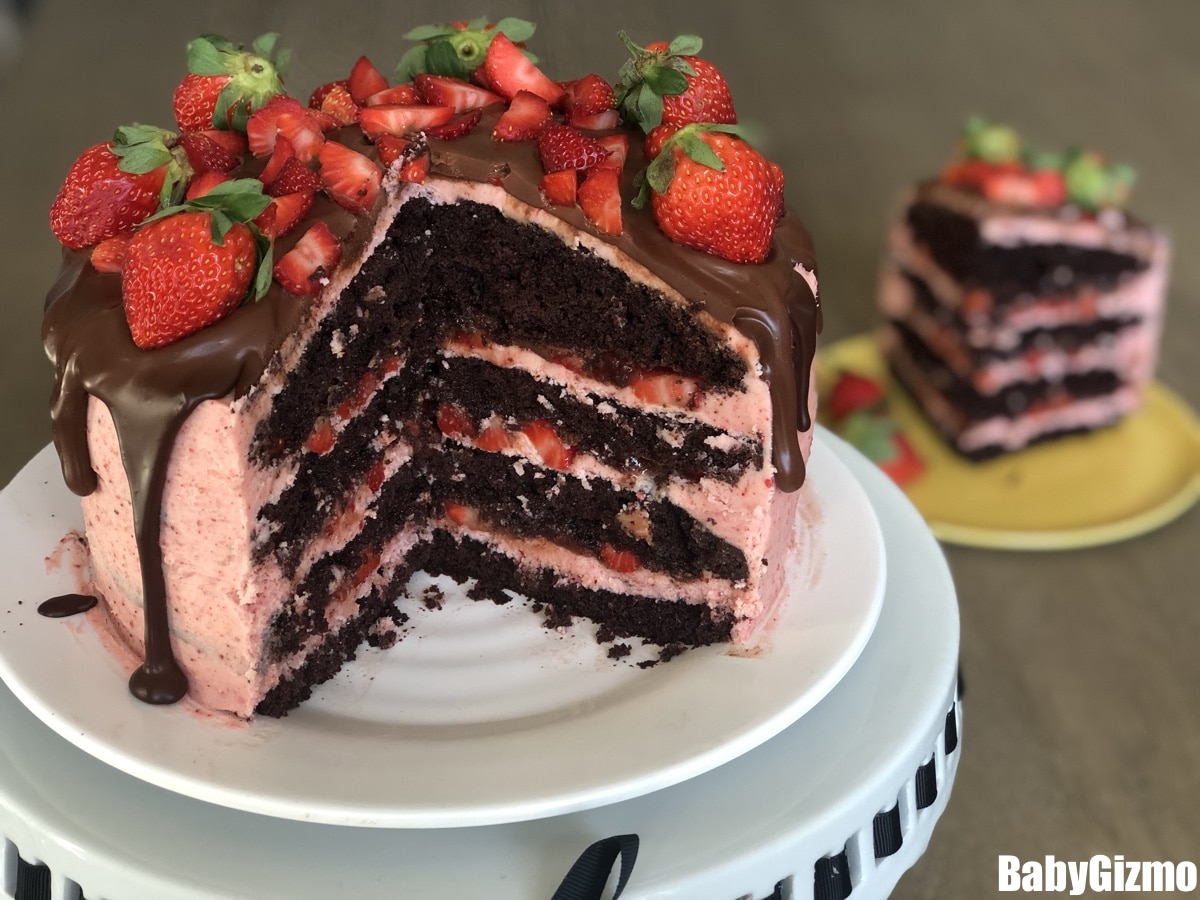 chocolate and strawberry layers