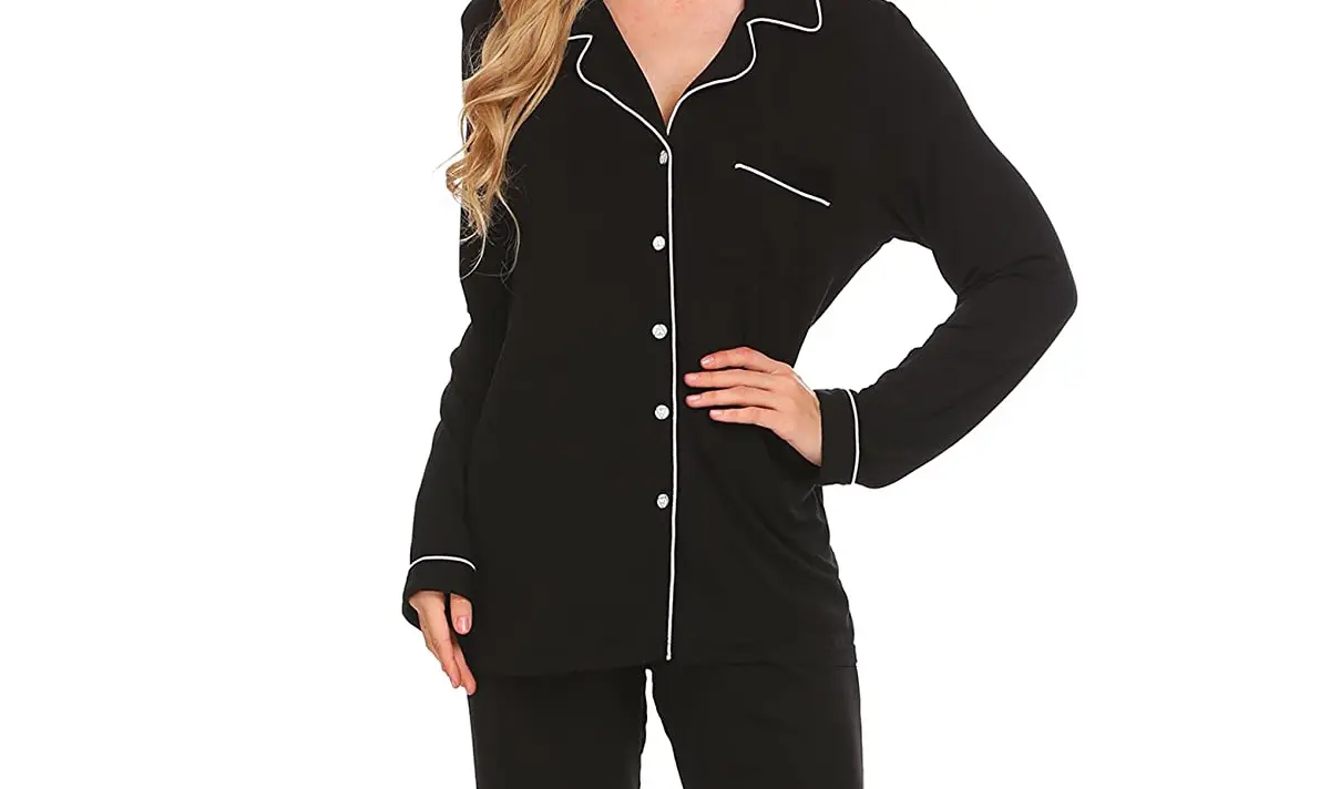 black button down pajamas