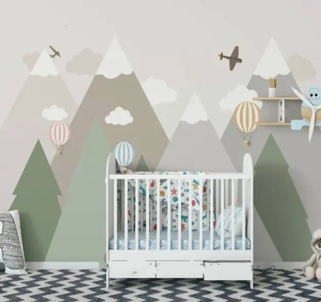 wall mural in a nursery