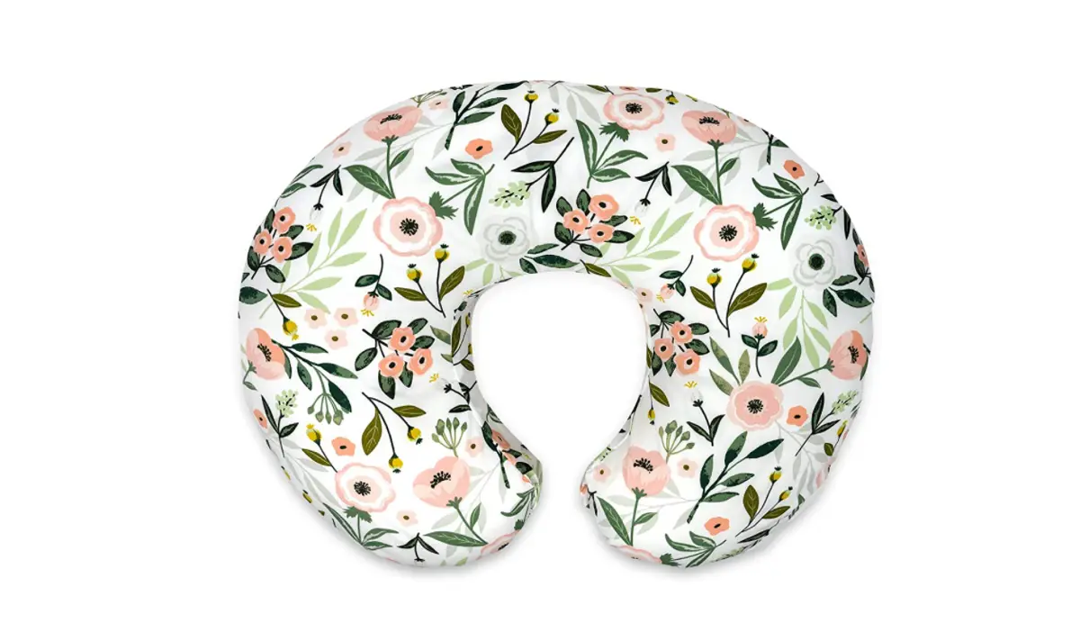 floral nursing pillow on a white background