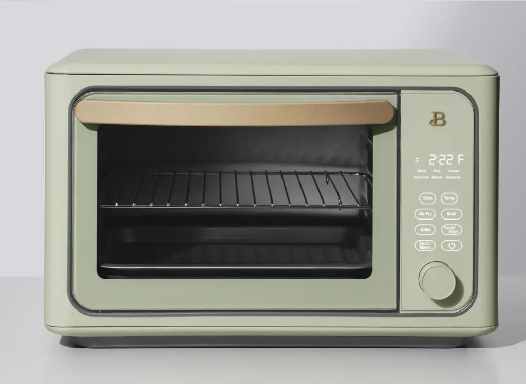 sage green toaster oven drew barrymore kitchen appliances