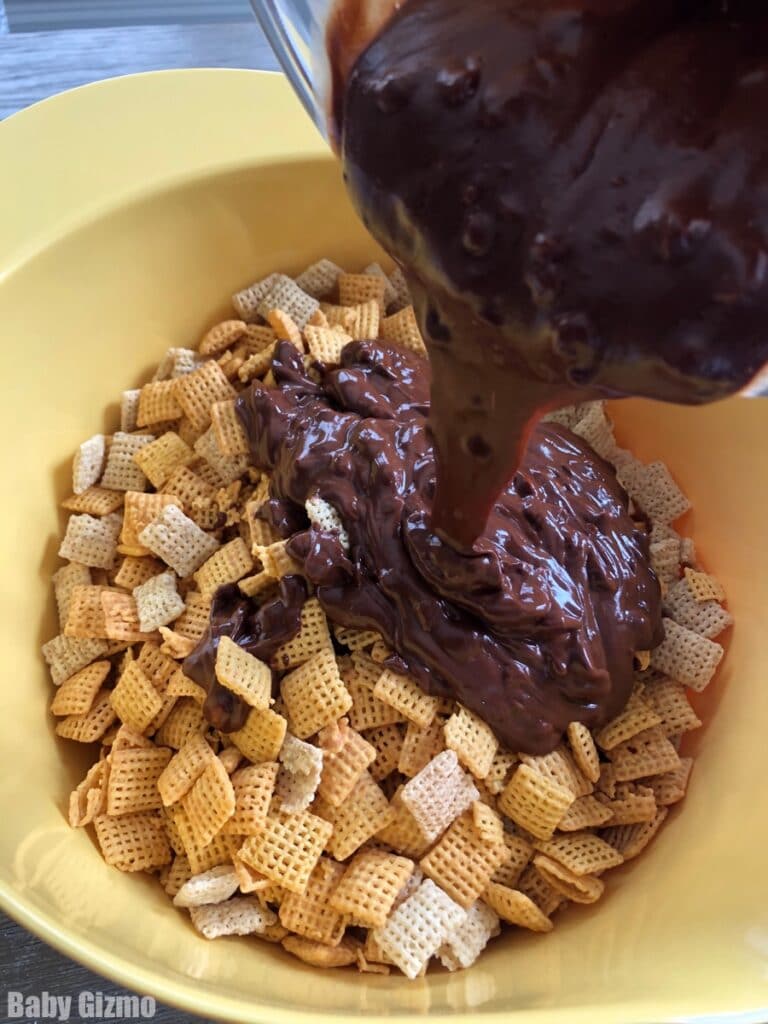 Chex mix and chocolate