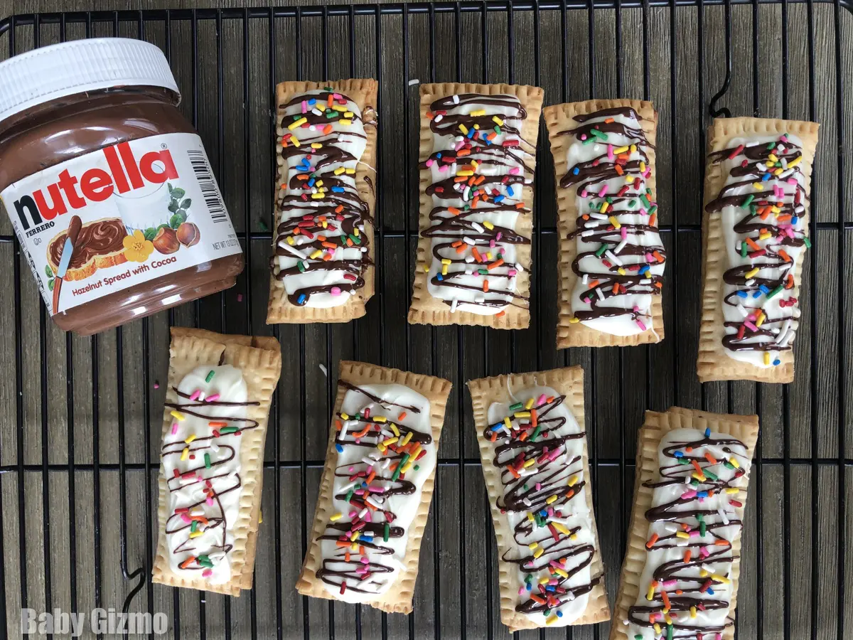 Homemade pop tarts on a cooling rack
