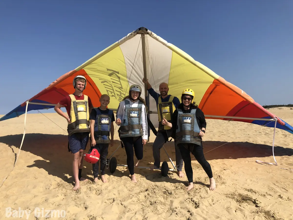 family hang gliding