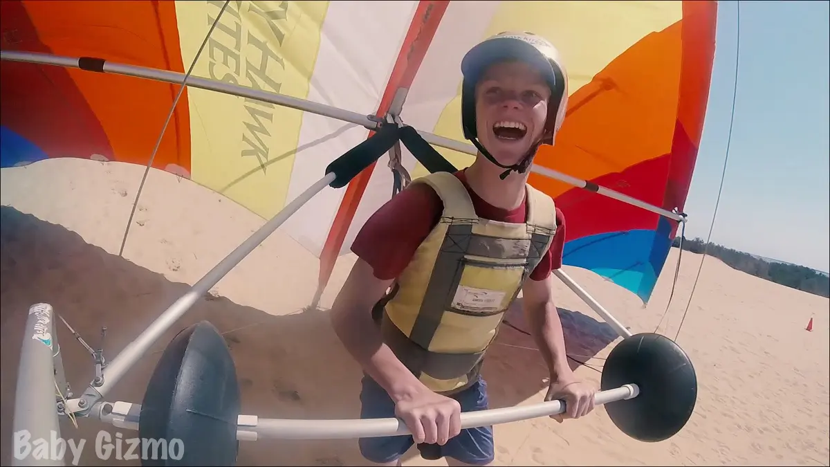 Teen Boy hang gliding