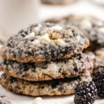 blackberry oatmeal cookies in a stack