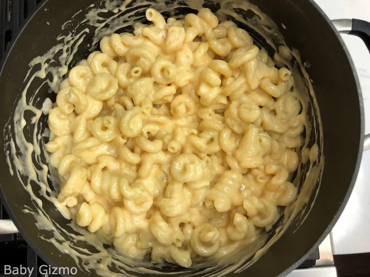 homemade mac and cheese in a large pot