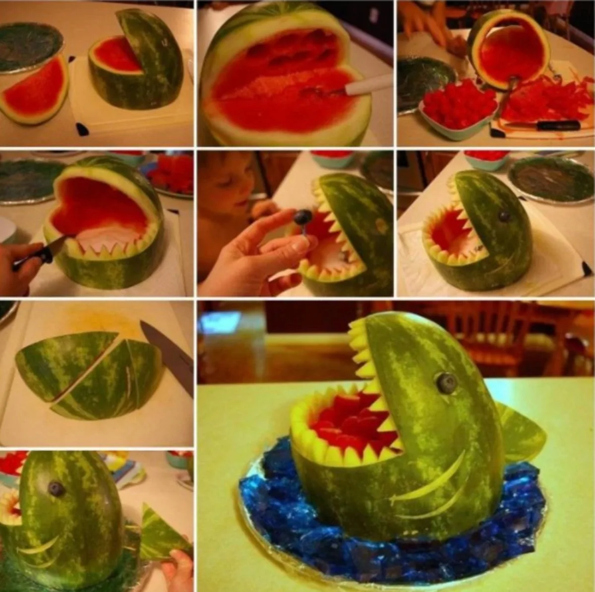 shark out of a watermelon