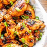 Grilled peach bbq wings