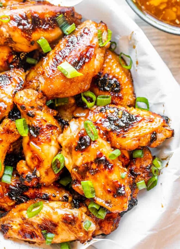 grilled peach bbq wings