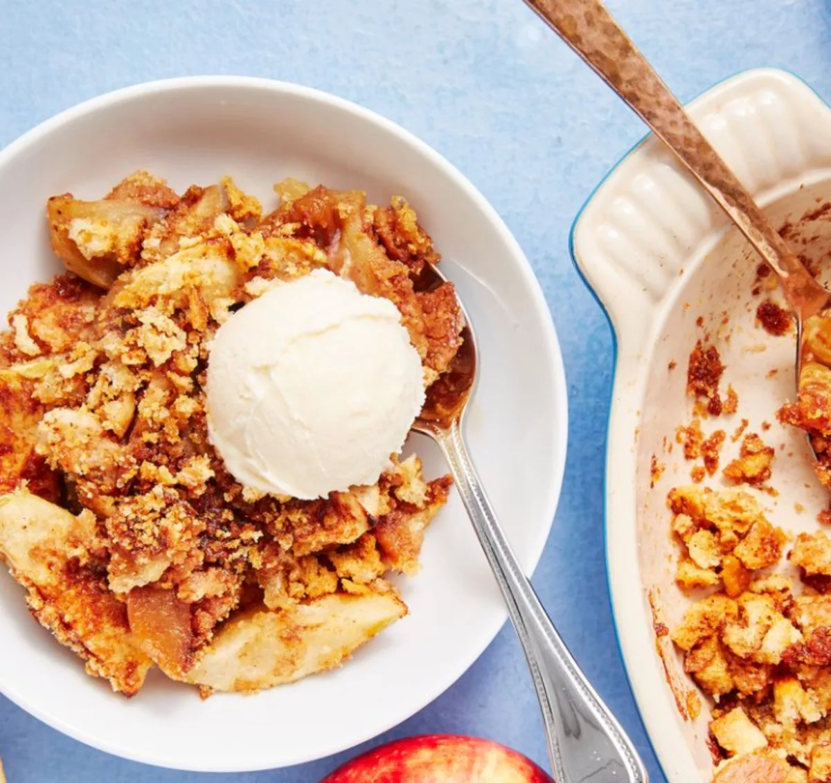 Apple Brown Betty with ice cream