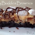 chex muddy buddy brownies on white plate