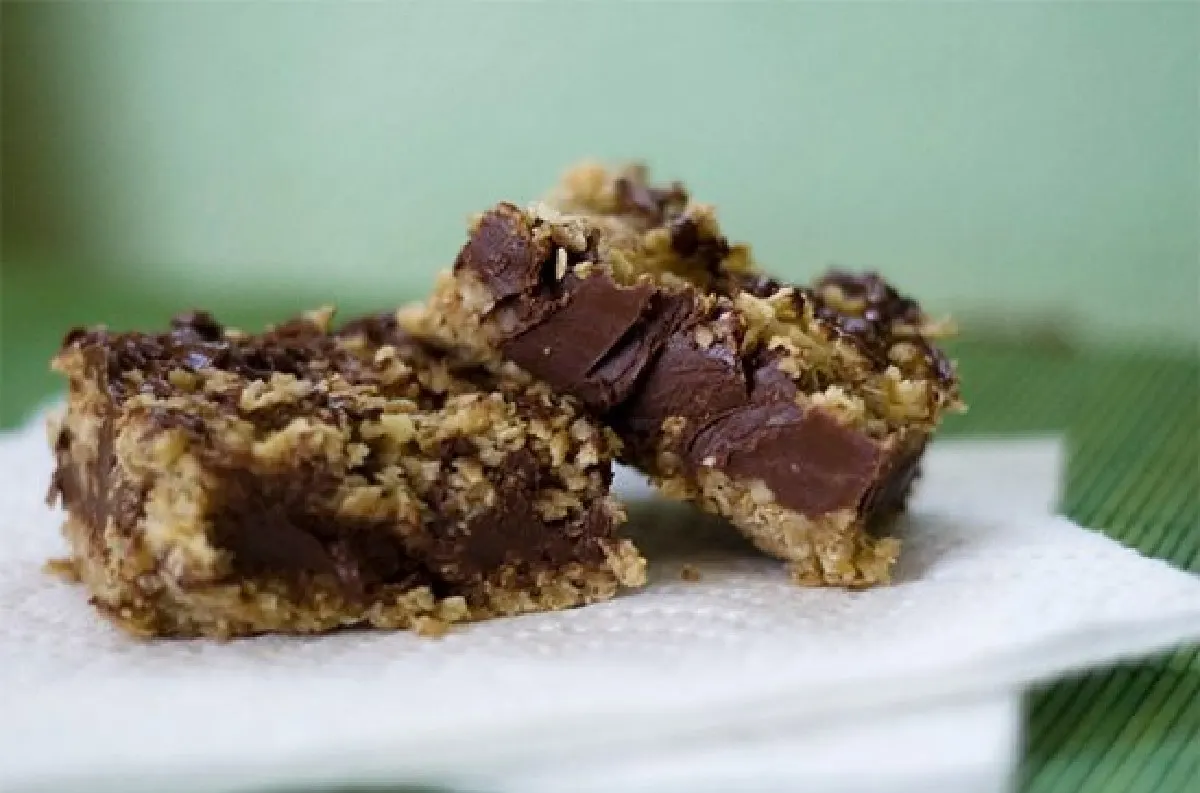 No bake Chocolate peanut butter oatmeal bars 