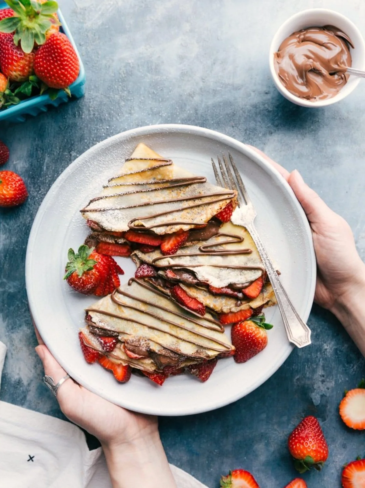 Nutella Strawberry Crepes