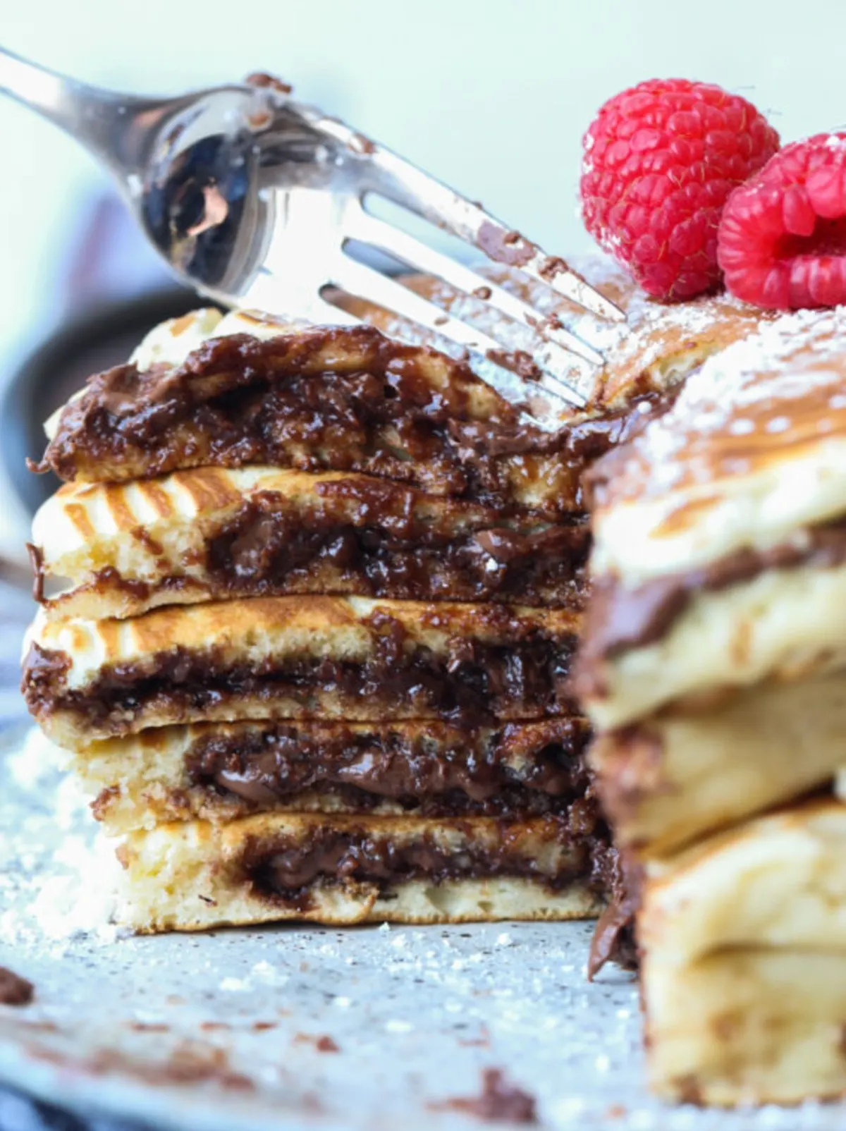 Nutella Stuffed Pancakes