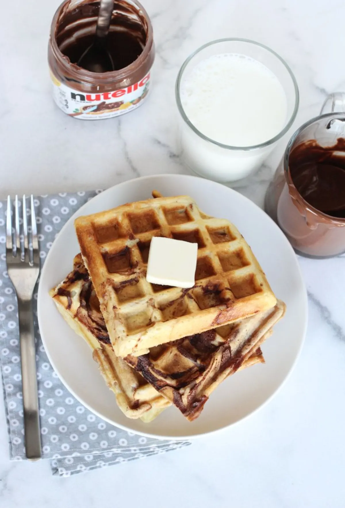 Nutella Swirl Waffles