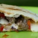 pie iron cheesesteak sandwich