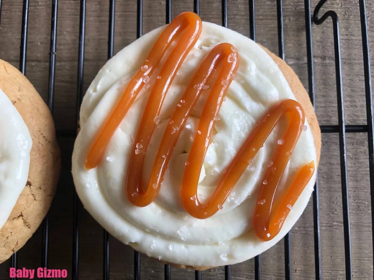 Salted Caramel Cookie on cooking Rack