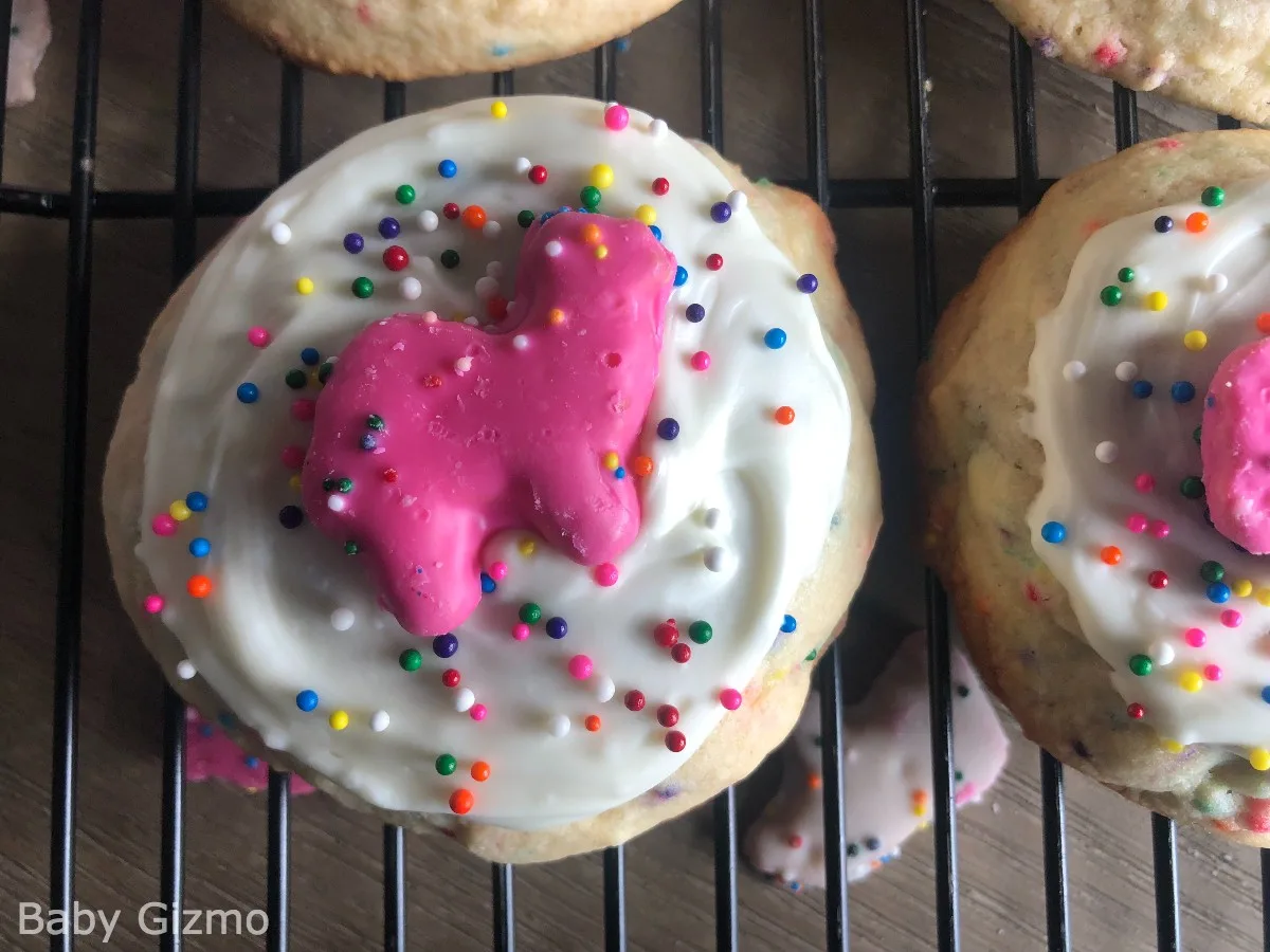Circus Animal Cookies on Cooling Rack