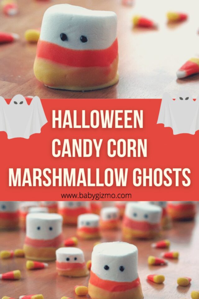 Halloween Candy Corn Marshmallow Ghosts