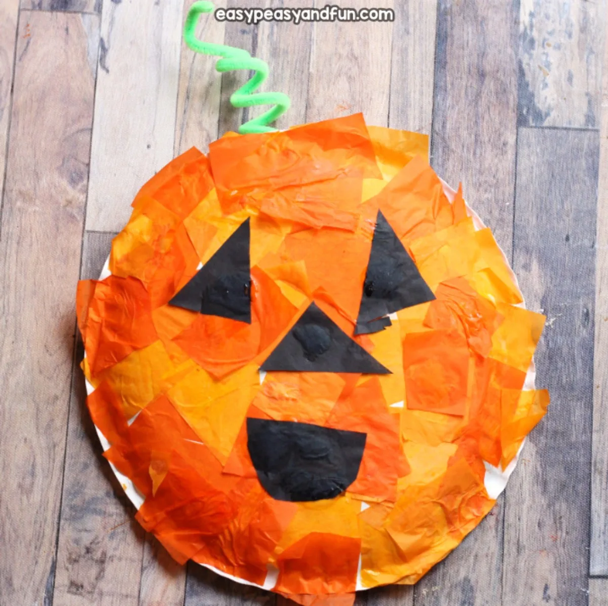 paper plate pumpkins